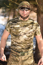 Тактична чоловіча футболка 46 розмір S військова армійська бавовняна футболка колір піксель для ЗСУ 27-111 - зображення 8