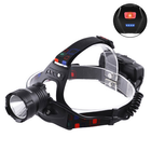 Потужний налобний ліхтар XQ-219 зі світлодіодом НР50, Power Bank, АКБ 18650 х 3шт. індикація заряду