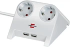 Удлинитель Brennenstuhl Desktop-Power настольный 2 розетки 2 USB порта 1.8 м White (1153520222)