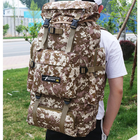 Тактический рюкзак армейский Raged Sheep Brown-Pixel большой военный, на 70л с защитой от дождя, для ЗСУ Коричневый пиксель + Кемпинг лампа Solar - изображение 7