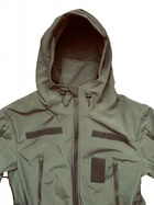 Куртка софтшелл олива тактична куртка Soft Shell непромокаюча армійська куртка для військових розмір 4XL - изображение 5