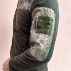 Кофта флисовая мужская военная тактическая с липучками под шевроны ВСУ (ЗСУ) Мультикам Турция XL 7123 хаки (SKU_4362275) - изображение 3