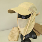 Кепка із захистом тактична капелюх від УФ-променів із захистом шиї від сонця рибацька кепка ARCTERYX Бежева (АН-1625) - зображення 3