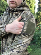 Куртка летняя влагоустойчивая с капюшоном пиксель soft-shell, Куртка пиксель,Тактическая военная ветровка ВСУ 56р. - изображение 5