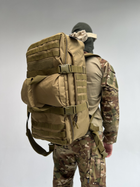 Дорожная рюкзак-сумка тактическая военная большая Койот - изображение 2