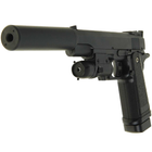 Страйкбольний дитячий пістолет на кульках Galaxy Colt M1911 Hi-Capa іграшкова зброя з глушником та прицілом - зображення 2