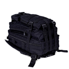 Тактичний похідний рюкзак Military військовий рюкзак водовідштовхувальний 25 л 45х24х22 см Чорний - зображення 8