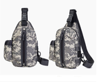 Мужская сумка рюкзак METR+ армейская барсетка на одной лямке + USB выход 30х15х10 см Камуфляж - изображение 4