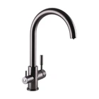 Смеситель кухонный под фильтр Globus Lux LAZER GLLR-0333-11-GRAPHITE черная сталь графит