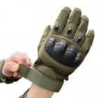 Тактичні рукавички штурмові повнопалі військові колір олива з ударними накладками розмір XL - зображення 1