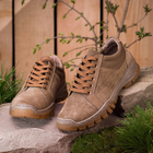 Берцы ботинки тактическая обувь кроссовки облегченные натуральная гидрофобная кожа усиленная пятка и носок Койот 44 (30 см) - изображение 1