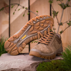 Берцы ботинки тактическая обувь кроссовки облегченные натуральная гидрофобная кожа усиленная пятка и носок Койот 45 (30,5 см) - изображение 7