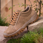 Берцы ботинки тактическая обувь кроссовки облегченные натуральная гидрофобная кожа усиленная пятка и носок Койот 47 (32 см) - изображение 5
