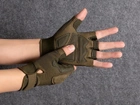 Перчатки армейские беспалые BlackHawk, военные тактические без пальцев зеленые (олива) - изображение 4