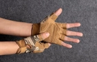 Перчатки армейские беспалые BlackHawk, военные тактические без пальцев койот/пиксель - изображение 5