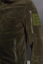 Кофта флисовая мужская военная тактическая с липучками под шевроны ВСУ (ЗСУ) Турция XXL 7345 хаки - изображение 4