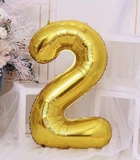 Куля повітряна фольгована цифра 2 золота 76 см 32" індивідуальна упаковка