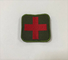 Шеврон Хрест медика 6х6 зелений - зображення 1