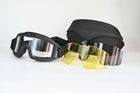 Тактичні Окуляри маска захисні військові чорні 3 лінзи one size - изображение 3