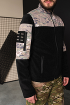 Кофта флисовая мужская военная тактическая с липучками под шевроны ВСУ (ЗСУ) Мультикам 8041 56 размер хаки - изображение 9