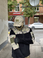Кофта флисовая мужская военная тактическая с липучками под шевроны ВСУ (ЗСУ) Мультикам 8043 48 размер черная - изображение 8