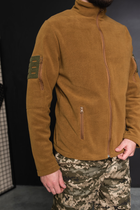 Кофта флисовая мужская военная тактическая с липучками под шевроны ВСУ (ЗСУ) 8167 50 размер койот - изображение 3