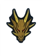 Шеврон на липучці Дракон 8.5см х 7.3см золотистий (12230) - зображення 1