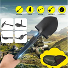 Туристическая складная лопата WOW 5в1 Многофункциональный мультитул в чехле Чёрный - изображение 6