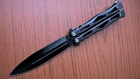 Нож Бабочка (балисонг) Черный со съемным креплением на пояс NBG11 - изображение 5