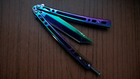 Нож Бабочка Танто Градиент (цветной) Хамелеон MinocSteel - изображение 5