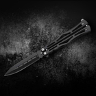 Нож Бабочка (балисонг) Черный со съемным креплением на пояс NBG11 - изображение 9