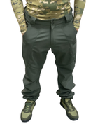 Тактические штаны ЗСУ Софтшелл Олива теплые военные штаны на флисе размер 52-54 рост 167-179 - изображение 3