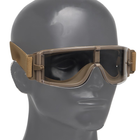 Тактические очки панорамные, вентилируемые, 3 линзы, Tan (для Airsoft, Страйкбол) - изображение 2