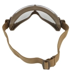 Тактические очки панорамные, вентилируемые, 3 линзы, Tan (для Airsoft, Страйкбол) - изображение 4