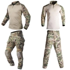 Тактичний військовий костюм Ріп-Стоп HAN WILD G3 Multicam Куртка флісова Rip-Stop, Убакс та Штани із захистом колін L Мультикам HWMRF0026800-1 - зображення 10
