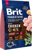 Сухий корм Brit Premium Junior L для цуценят і молодих собак великих порід зі смаком курки