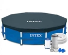 Бассейн каркасный Intex с тентом 28202 и фильтр-насос 1250 л/ч