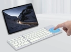 Сложная портативная аккумуляторная Bluetooth-клавиатура Mcbazel с сенсорной панелью для мобильных устройств. Цвет - Бело-серебристый ( ENG - UA ) - изображение 6