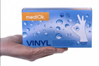 Рукавички вінілові, MediOk (100 шт./50 пар), прозорі, розмір XL - изображение 1