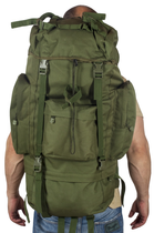 Тактический армейский рюкзак Camo Oliva на 70л мужской с дождевиком Олива - изображение 7