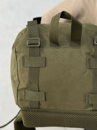 Тактический армейский рюкзак Camo Oliva на 70л мужской с дождевиком Олива - изображение 9