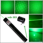 Потужна зелена лазерна указка вбудований акумулятор, USB, лазер 303 1000mW Laser pointer (792016638) Зелений