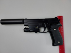 Спрінговий пістолет Galaxy металевий з глушником та лазером G.26A - зображення 2