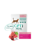 Влажный корм Optimeal для взрослых кошек со вкусом телятины в клюквенном соусе 85 г