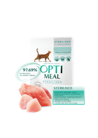 Влажный корм для кошек Optimeal для стерилизованных с индейкой и куриным филе в соусе 85 г
