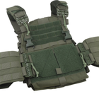 Плитоноска бронежилет с подсумками и быстросъемной сумкой напашник тактический жилет Олива WOS-0009O - изображение 6