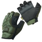 Тактичні рукавиці безпалі M-Pact Glove з липучкою на зап'ясті Olive М - зображення 1