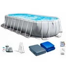 Овальный семейный каркасный бассейн Intex 26796 503x274x122 см с лестницей фильтр насосом, тентом и подстилкой (21-9-26796)