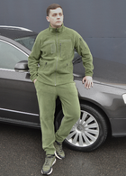 Тактичний флісовий костюм з липучками Хакі 42 (id284r42) - изображение 4