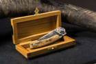 Ніж кишеньковий Claude Dozorme, LeThiers Liner Lock, дамаск, ручка з роги барана (5.90.142.37 D) - зображення 7